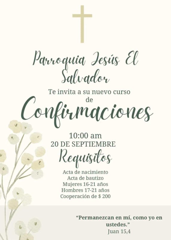 Confirmaciones para jóvenes. 