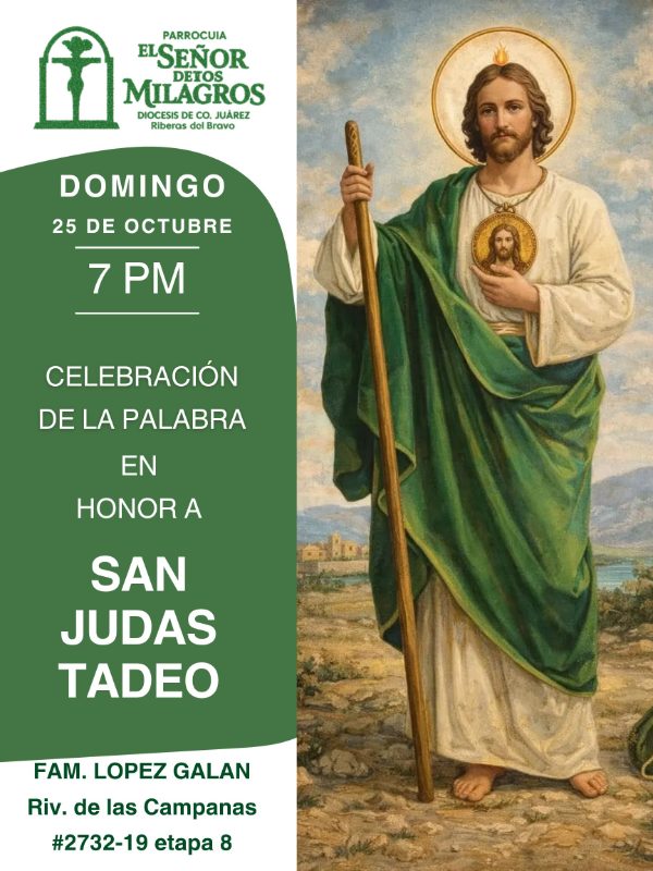 MISAS Y CELEBRACIONES EN HONOR A SAN JUDAS TADEO