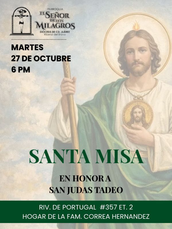 MISAS Y CELEBRACIONES EN HONOR A SAN JUDAS TADEO