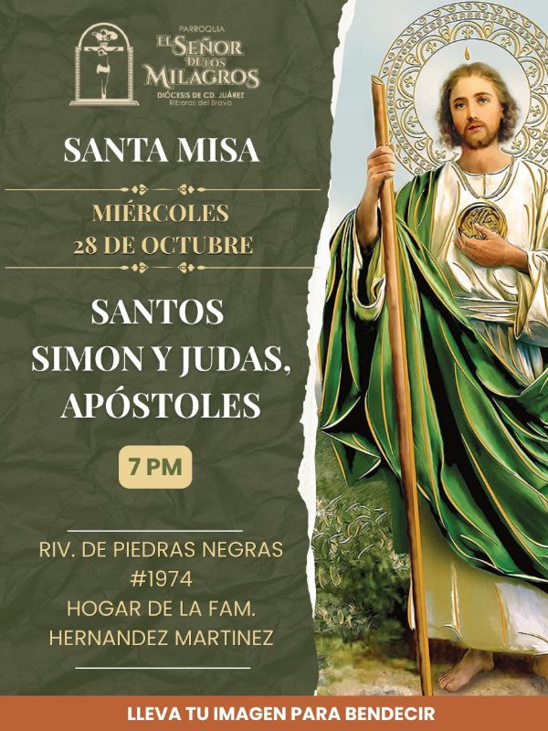MISAS Y CELEBRACIONES EN HONOR A SAN JUDAS TADEO